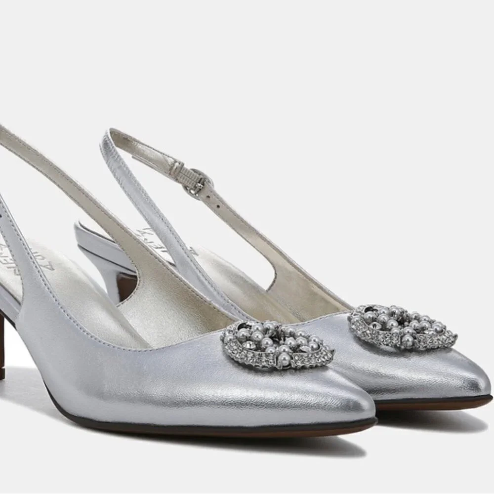 NATURALIZER EMILY EMBELLISHED SLINGBACK HEELS (WIDE)